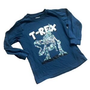 Boys 10Threads Multi-Color Holographic T-Rex Dinosaur Graphic Tee Shirt - Sz 5